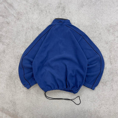 Blue Izod technical fleece XL y2k style 1/4 zip up autumn adjustable waist