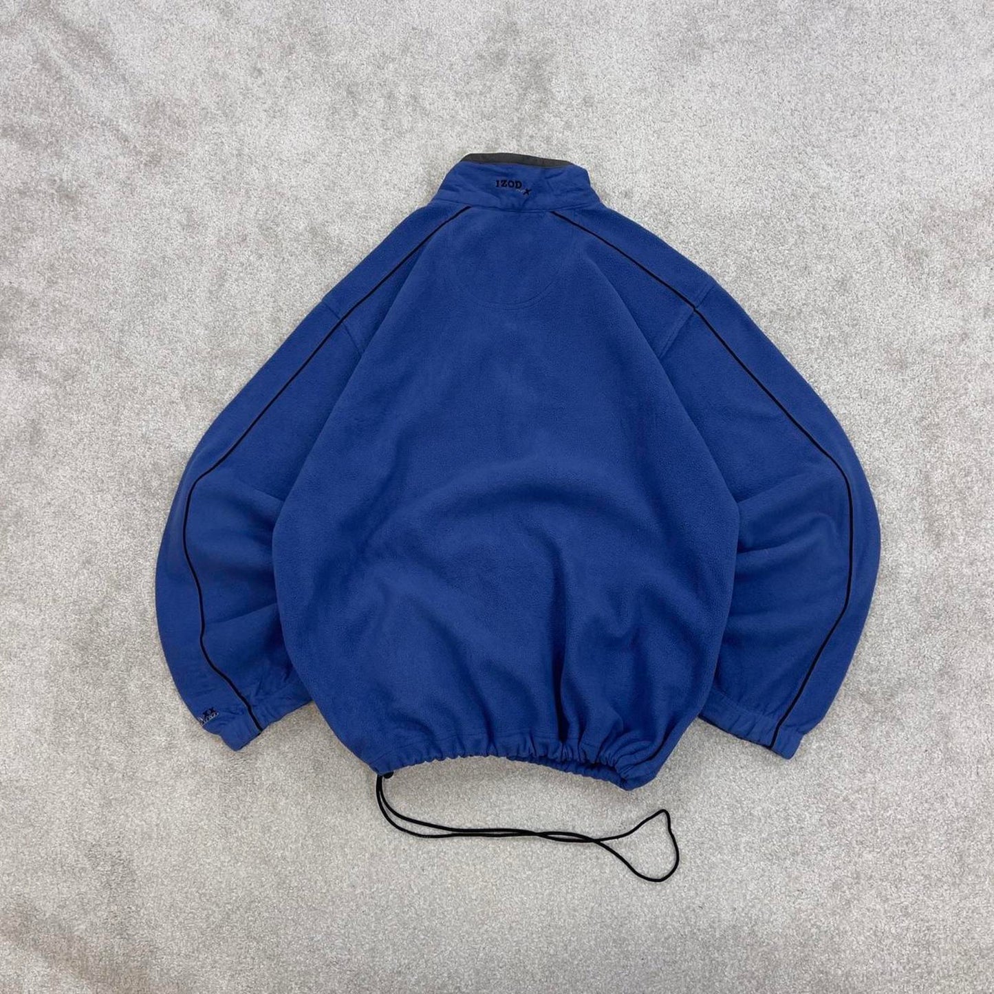 Blue Izod technical fleece XL y2k style 1/4 zip up autumn adjustable waist embroidered outdoors