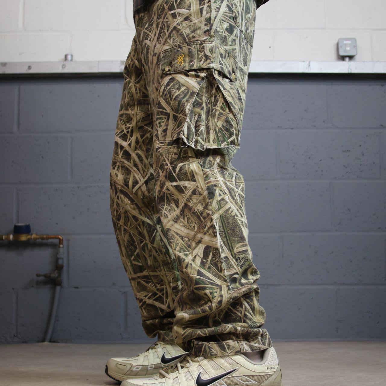 Browning Mossy Oak camo cargo pants Y2K Medium khaki Loose floaty camouflage hunting utility trouser