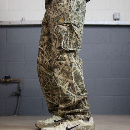 Browning Mossy Oak camo cargo pants Y2K Medium khaki Loose floaty camouflage hunting utility trouser