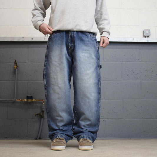 90s baggy Phat Farm carpenter jeans W36L33 loose blue denim y2k skate style hip hop pants