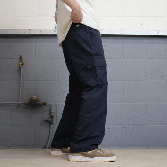 Baggy Dickies cargo pants W36L30 navy twill style chino cargo trousers skater style