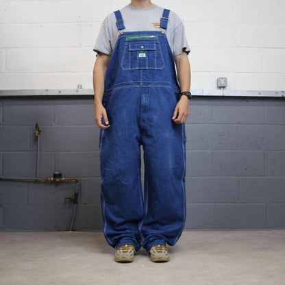 Baggy denim Dungarees vintage overalls blue Liberty workwear bib & brace utility