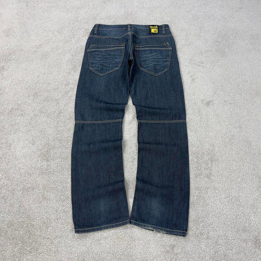 Blue Gio Goi jeans W34L34 blue loose straight y2k 00s style jeans waist patch