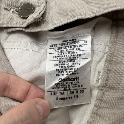 Baggy vintage Carhartt carpenter pants y2k beige Loose leg 2000s skater style workwear