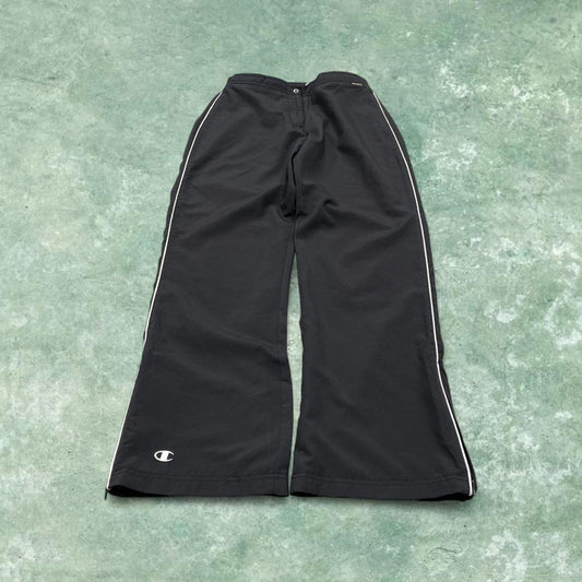 Vintage y2k Champion tracksuit bottoms black Bootcut style embroidered track pants