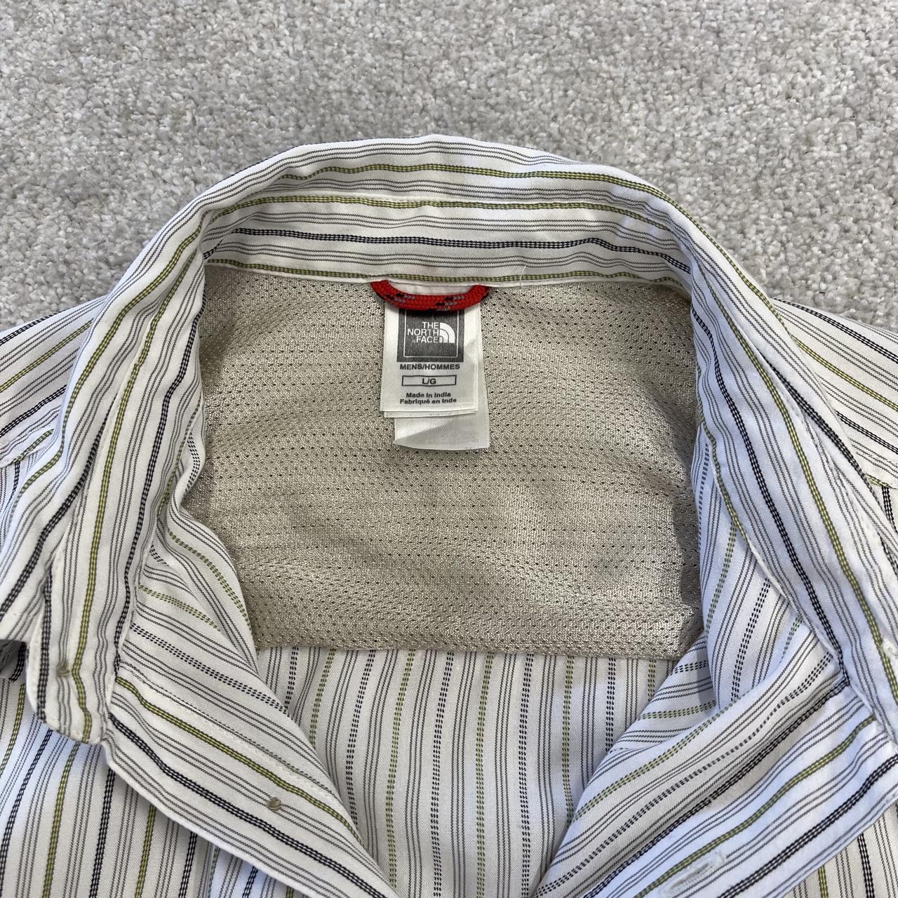 North Face striped short sleeve shirt white TNF Festival style surf check shirt