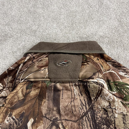 Realtree camo windbreaker fleece jacket brown Full zip y2k adjustable technical camouflage coat