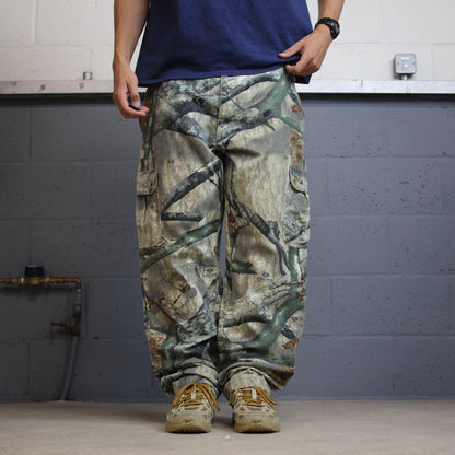 Vintage camo cargo pants y2k utility khaki Browning Mossy Oak camouflage hunting cargos