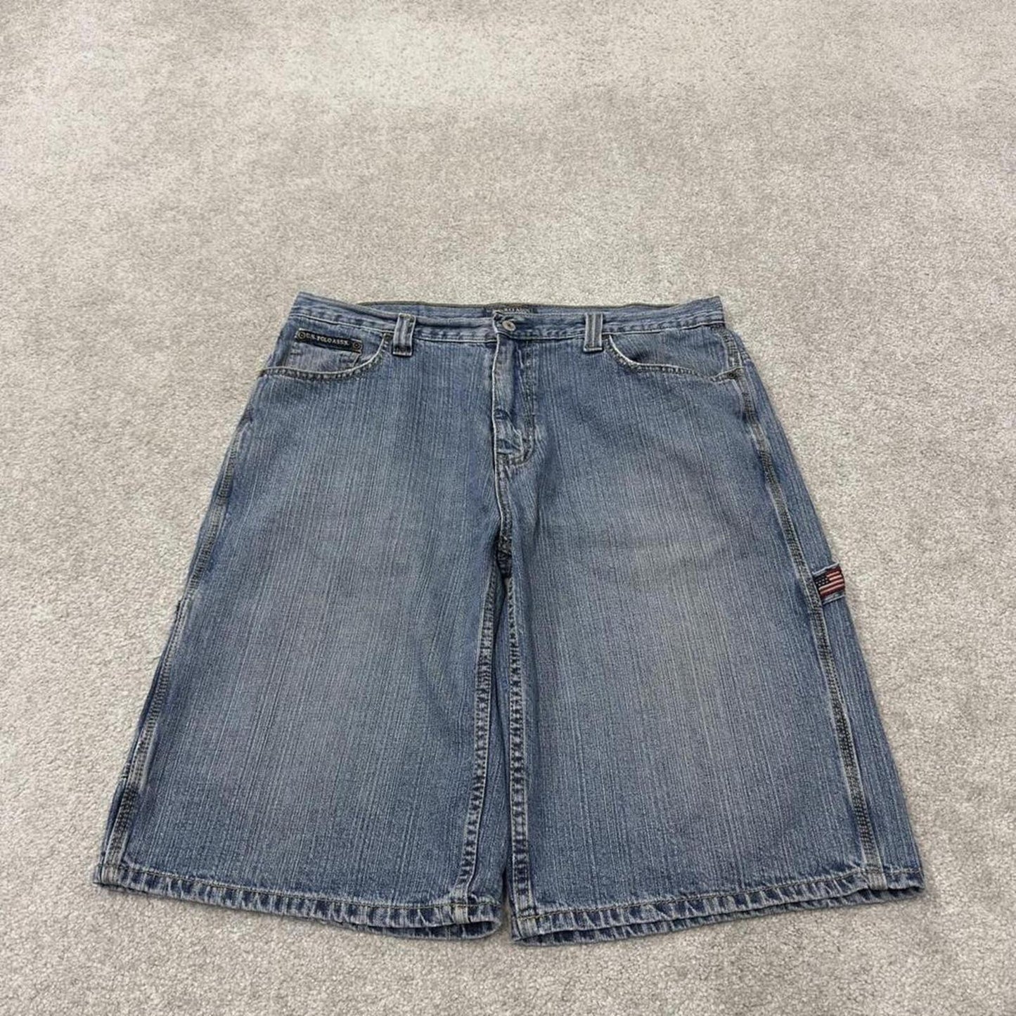 Denim Y2K carpenter shorts baggy blue U.S. POLO ASSN cargo summer festival shorts