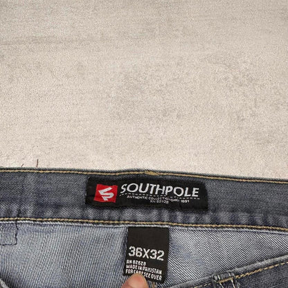 Mens loose Southpole jeans W36 L30 blue 90s style skater jeans