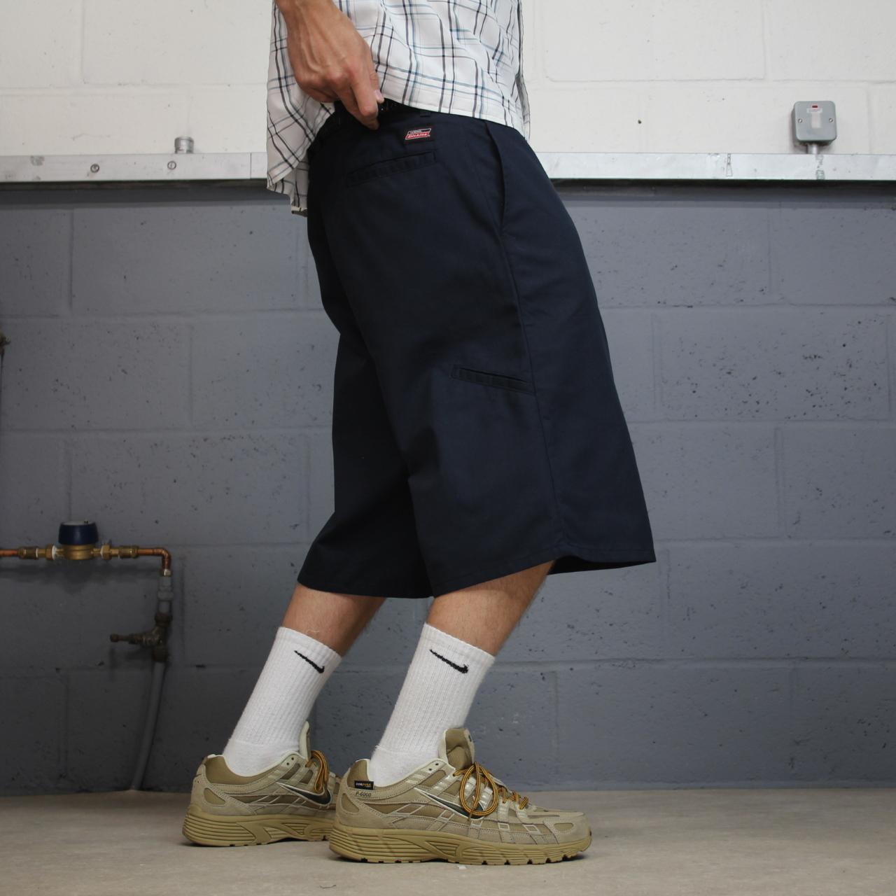 Dickies carpenter chino shorts blue Loose long leg skater / surf shorts festival