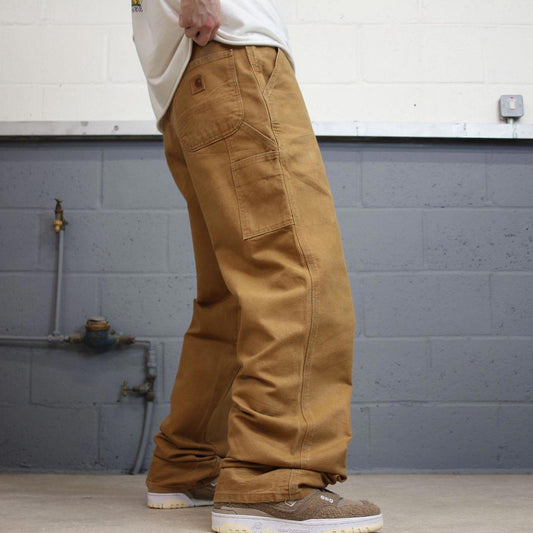 Baggy Carhartt carpenter jeans W34 L34 tan 90s style skater cargos