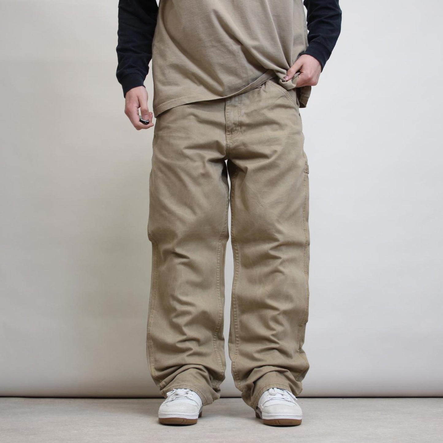Schmidt carpenter jeans W38L34 khaki canvas loose skater cargos