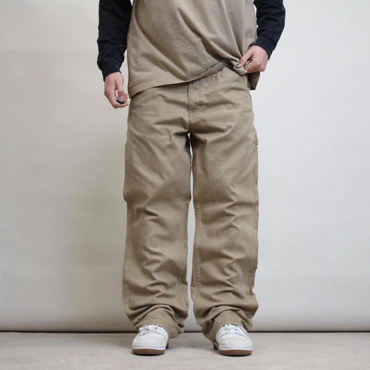 Schmidt carpenter jeans W38L34 khaki canvas loose skater cargos
