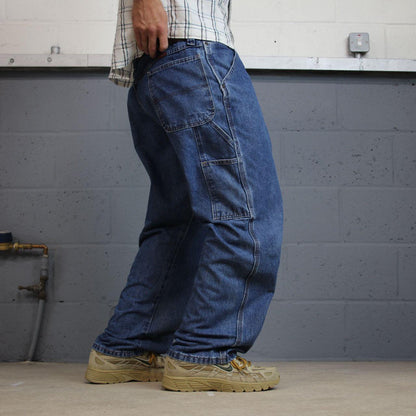 Wrangler carpenter jeans y2k blue denim Loose straight leg skater 2000s style cargo pants