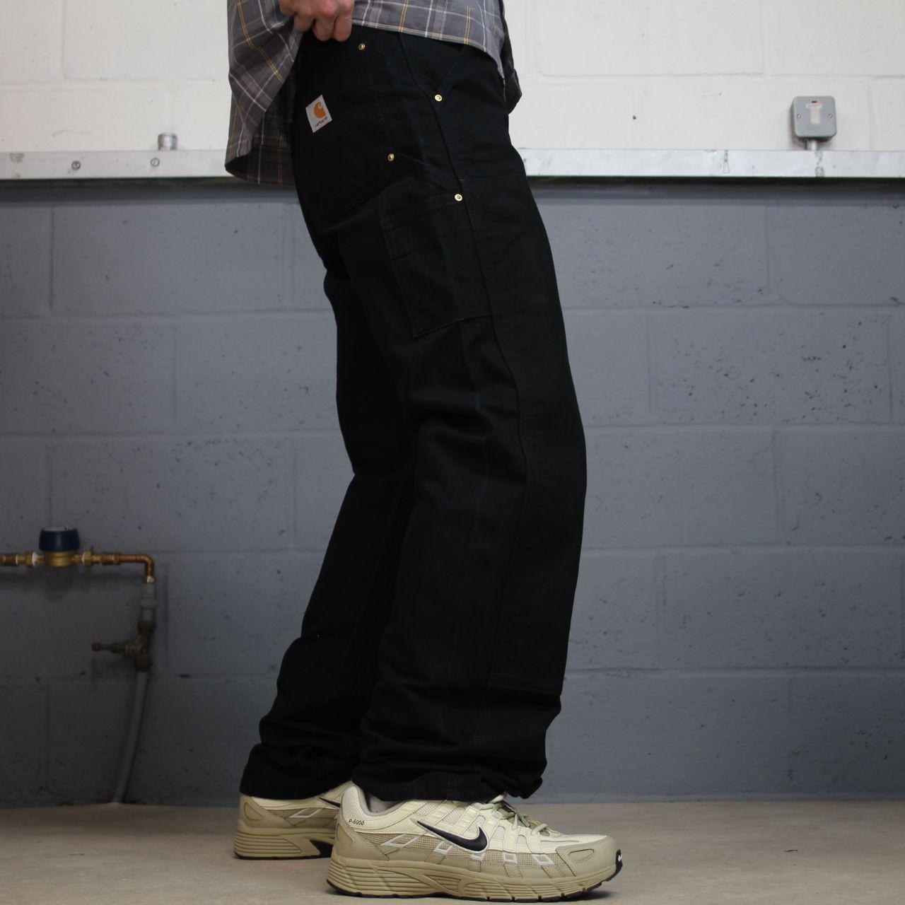 Carhartt double knee carpenter jeans y2k black Loose fit thick canvas skate cargo work pants