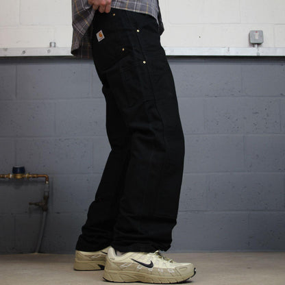 Carhartt double knee carpenter jeans y2k black Loose fit thick canvas skate cargo work pants