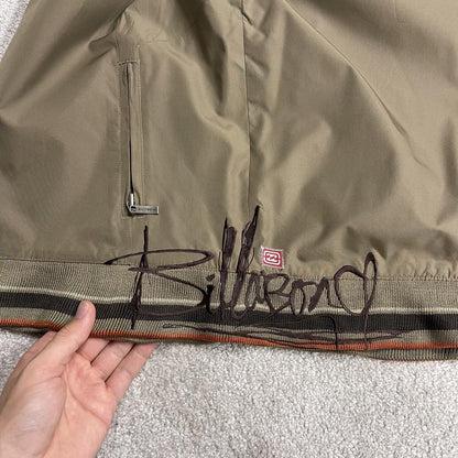 Y2K Billabong windbreaker jacket embroidered Large women's khaki Surf style tech jacket