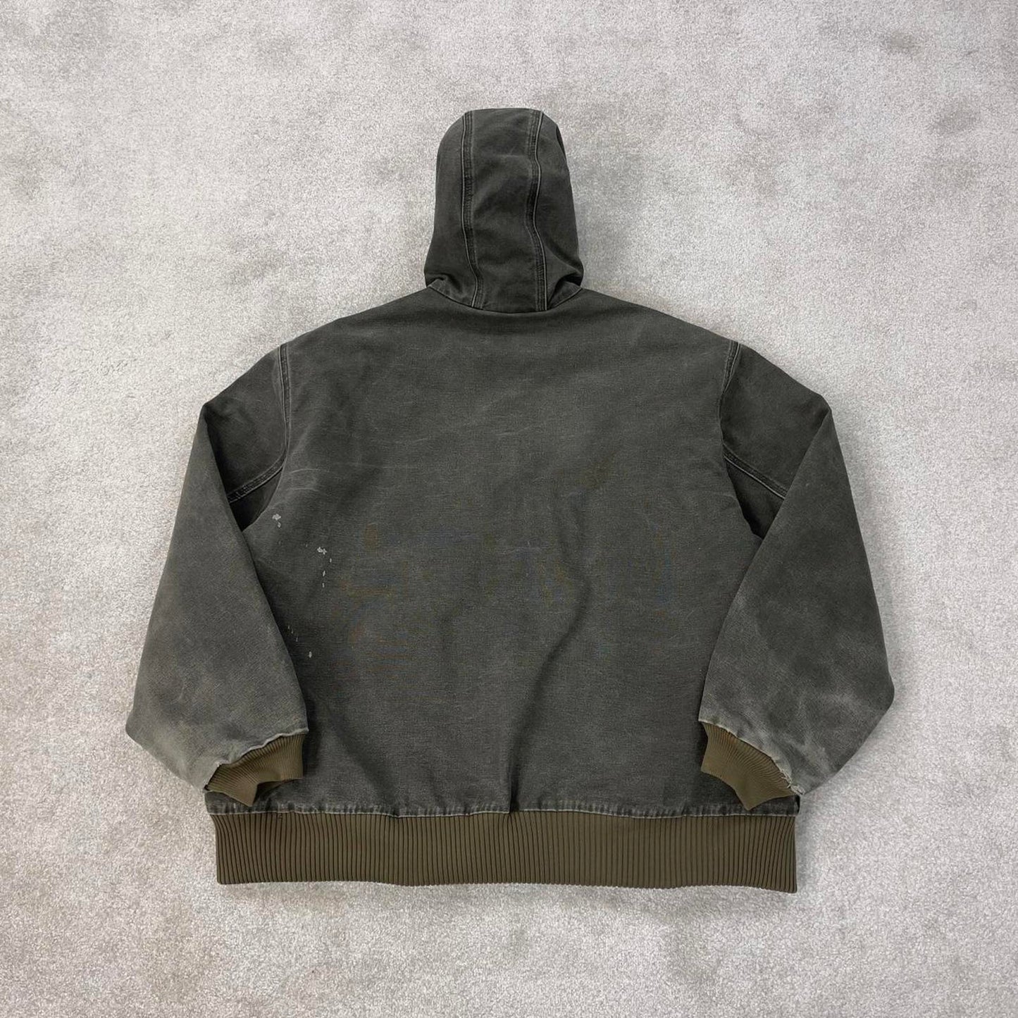Vintage Green Carhartt hooded active jacket XXL canvas bomber