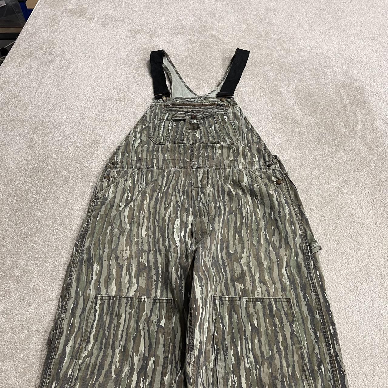 Liberty camo dungarees loose fit green Vintage Realtree camouflage bib & brace overalls double knees