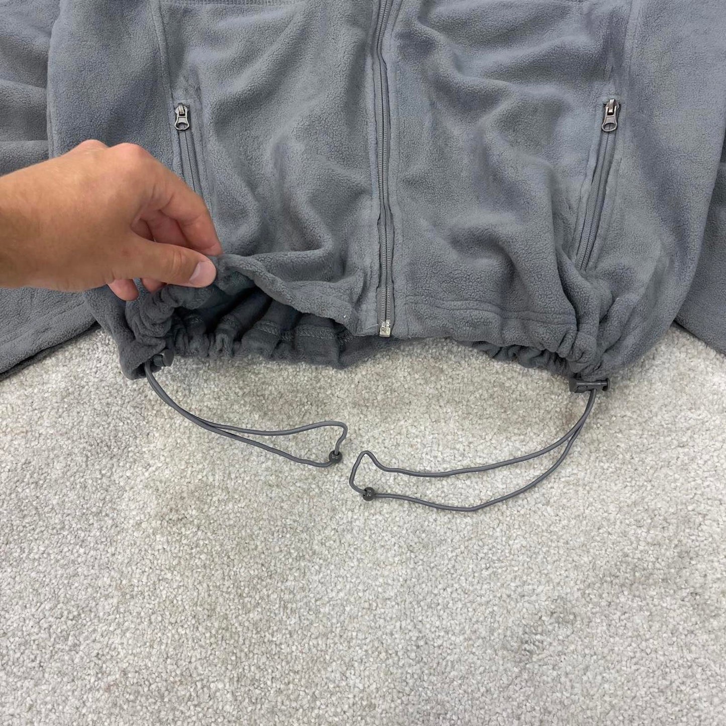 Grey Champion technical zip up fleece XXL y2k style autumn adjustable waist
