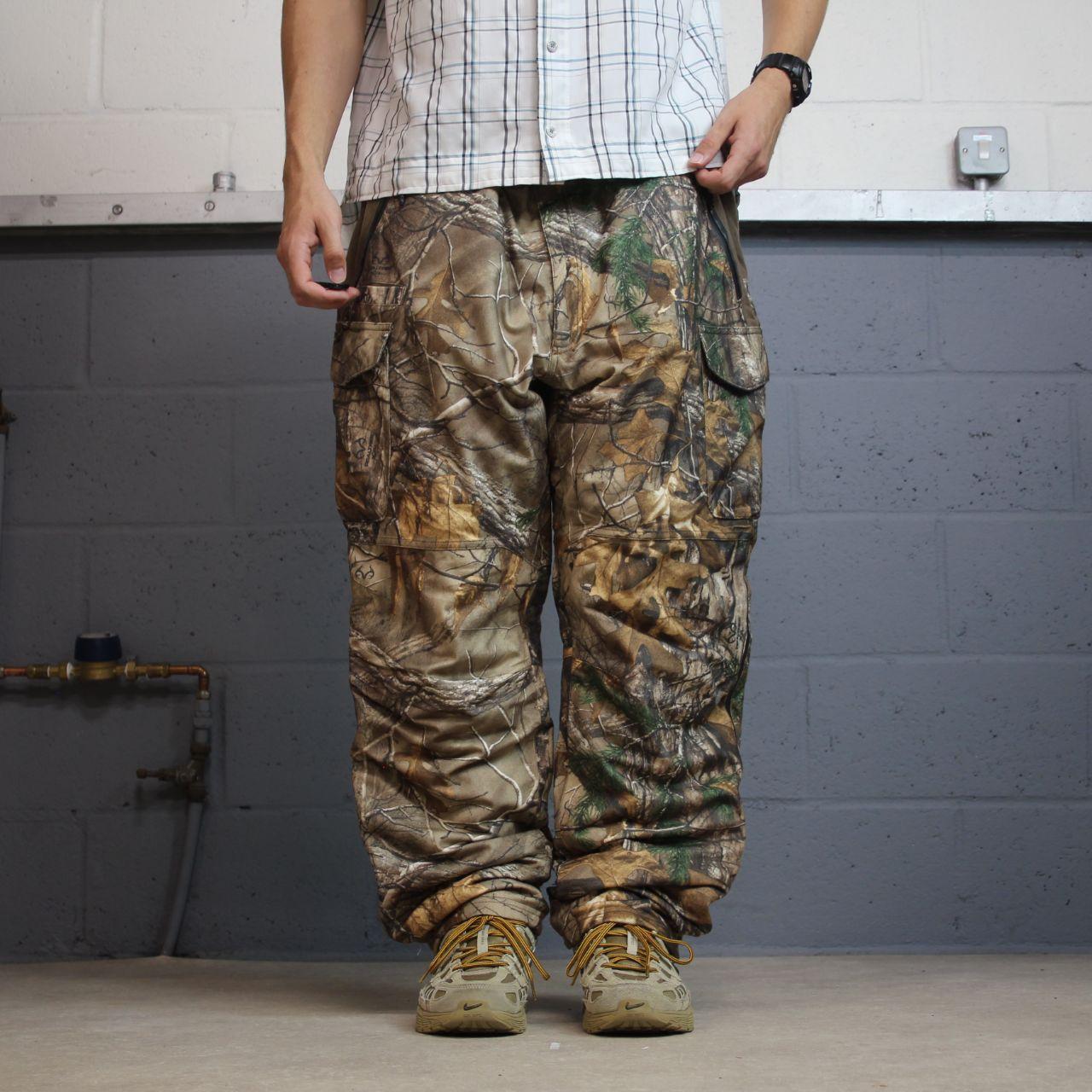Cabela’s Realtree camo cargo pants XXL brown insulated utility hunting trousers