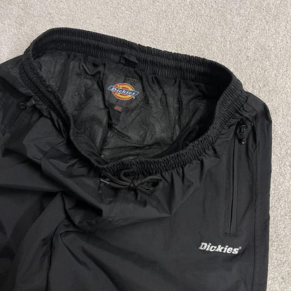 Dickies baggy waterproof tracksuit bottoms black Wide leg lined waterproof technical trousers