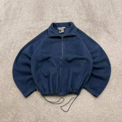 00s Columbia technical fleece M women's navy full zip up y2k style autumn adjustable waist
