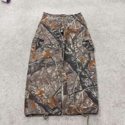 Vintage baggy camo cargo pants khaki Loose Outfitters Ridge camouflage Y2K hunting style trousers