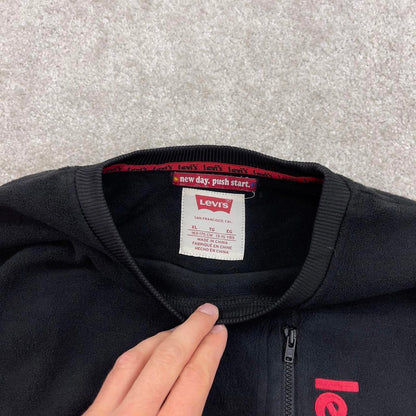 Black Levi's technical fleece youth XL 13-15 yrs pullover y2k autumn