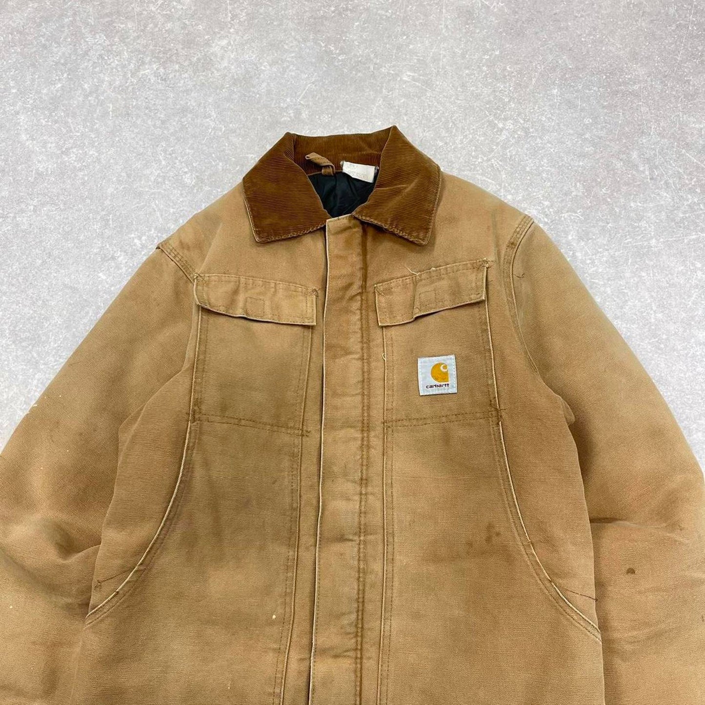 Vintage Carhartt arctic jacket Small tan canvas 90s style worker jacket