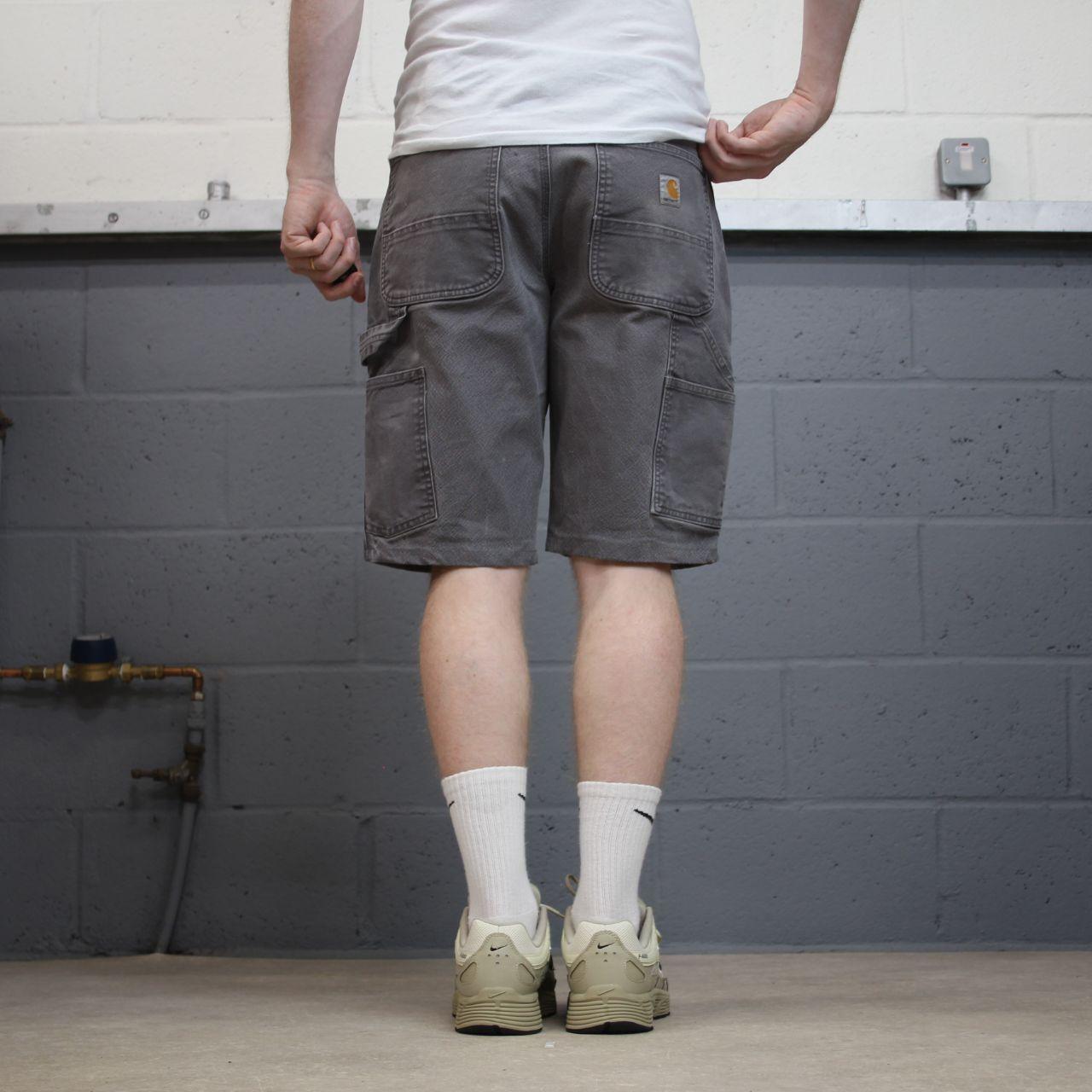 Carhartt carpenter shorts y2k faded grey Relaxed carpenter skater style work shorts