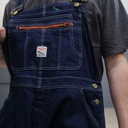 Vintage y2k denim dungarees loose leg blue Pointer workwear bib & brace overalls utility