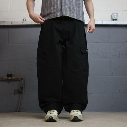 Wrangler baggy cargo pants y2k black W36L32 wide leg Loose fit 100% cotton skater work pants