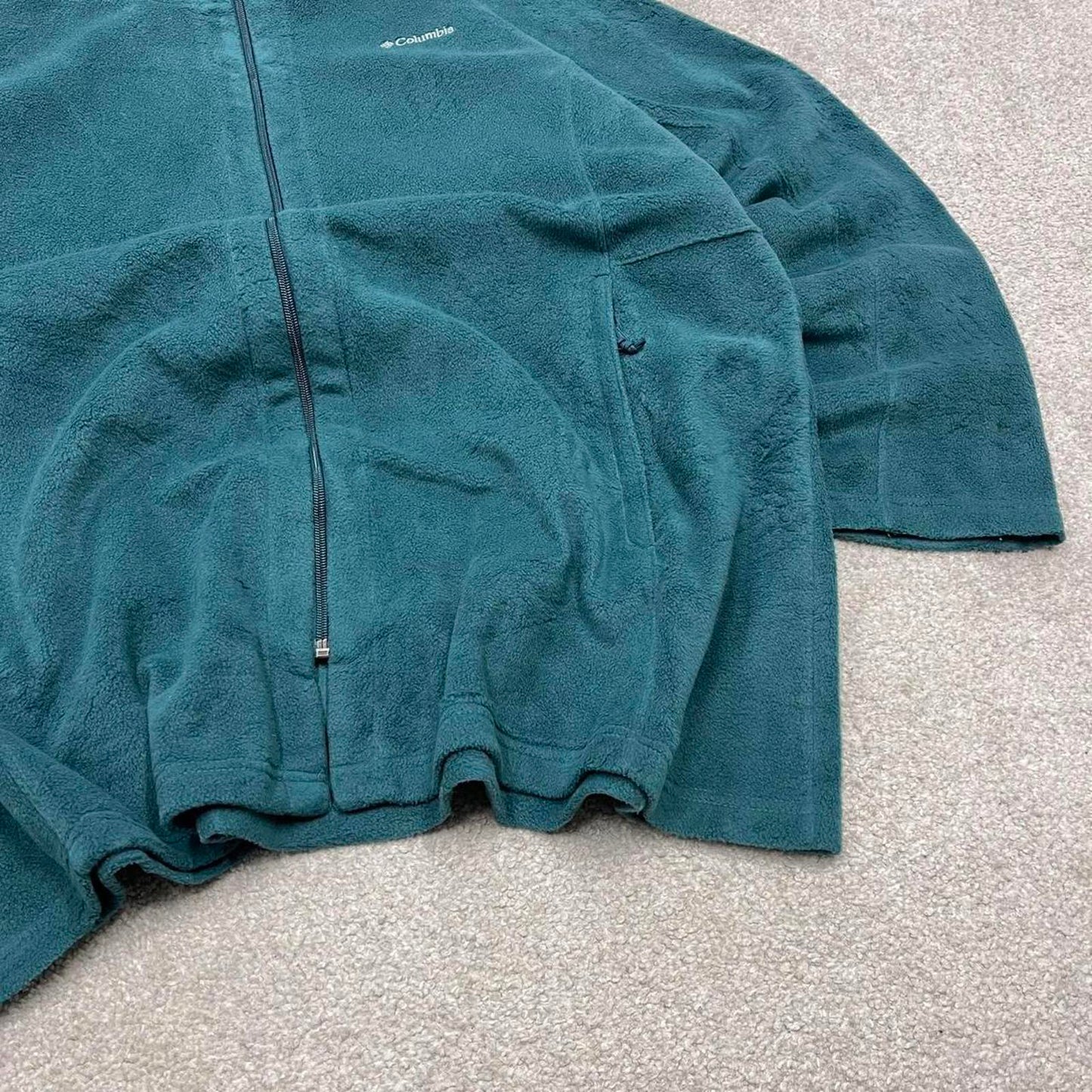 00s Columbia technical fleece jacket 3XL women's Teal full zip up y2k style autumn