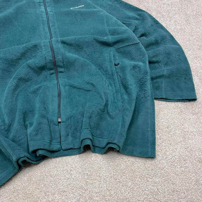 00s Columbia technical fleece jacket 3XL women's Teal full zip up y2k style autumn