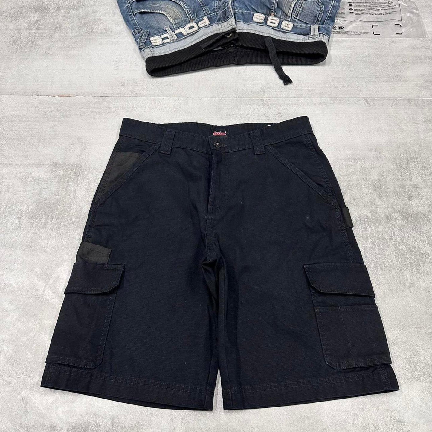 Dickies cargo shorts carpenter black summer canvas skate / work shorts festival