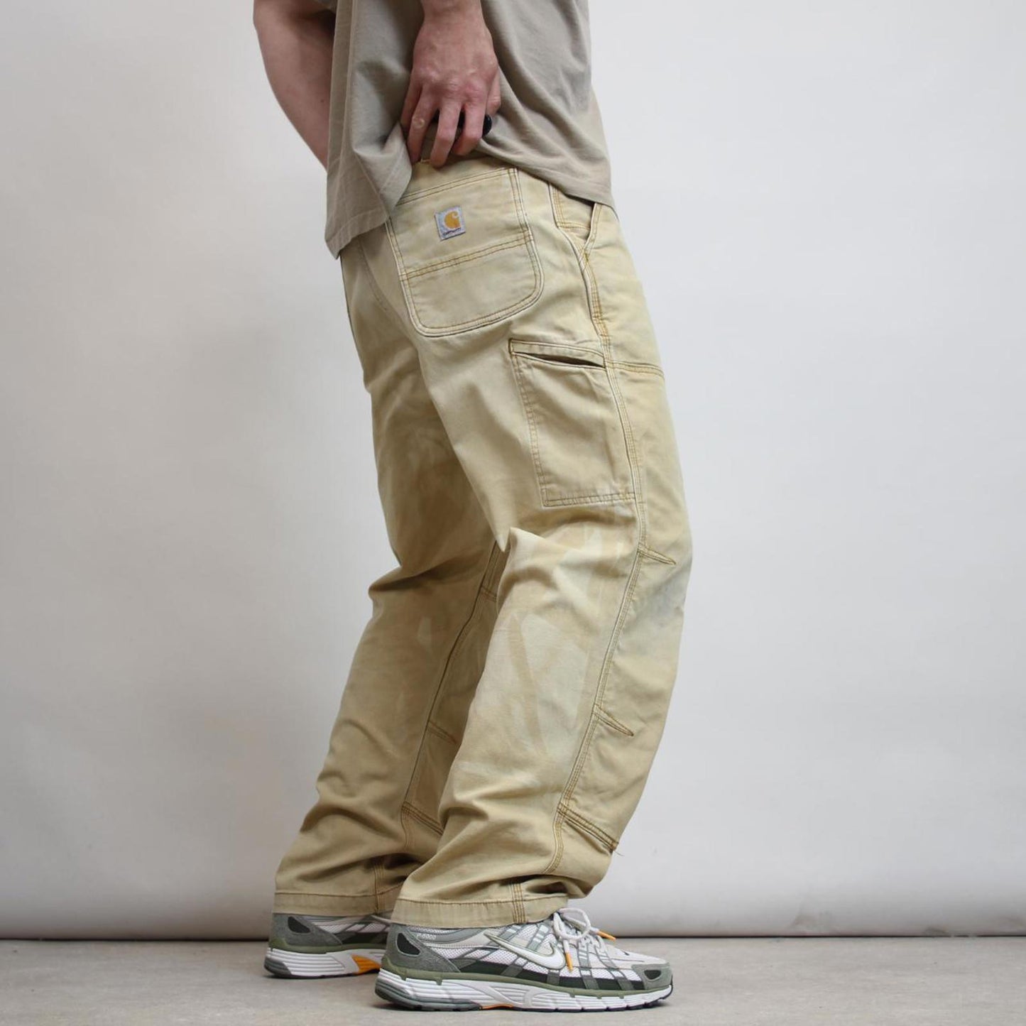 Carhartt double knee carpenter pants W40 L30 loose tan 90s style cargo skater pants