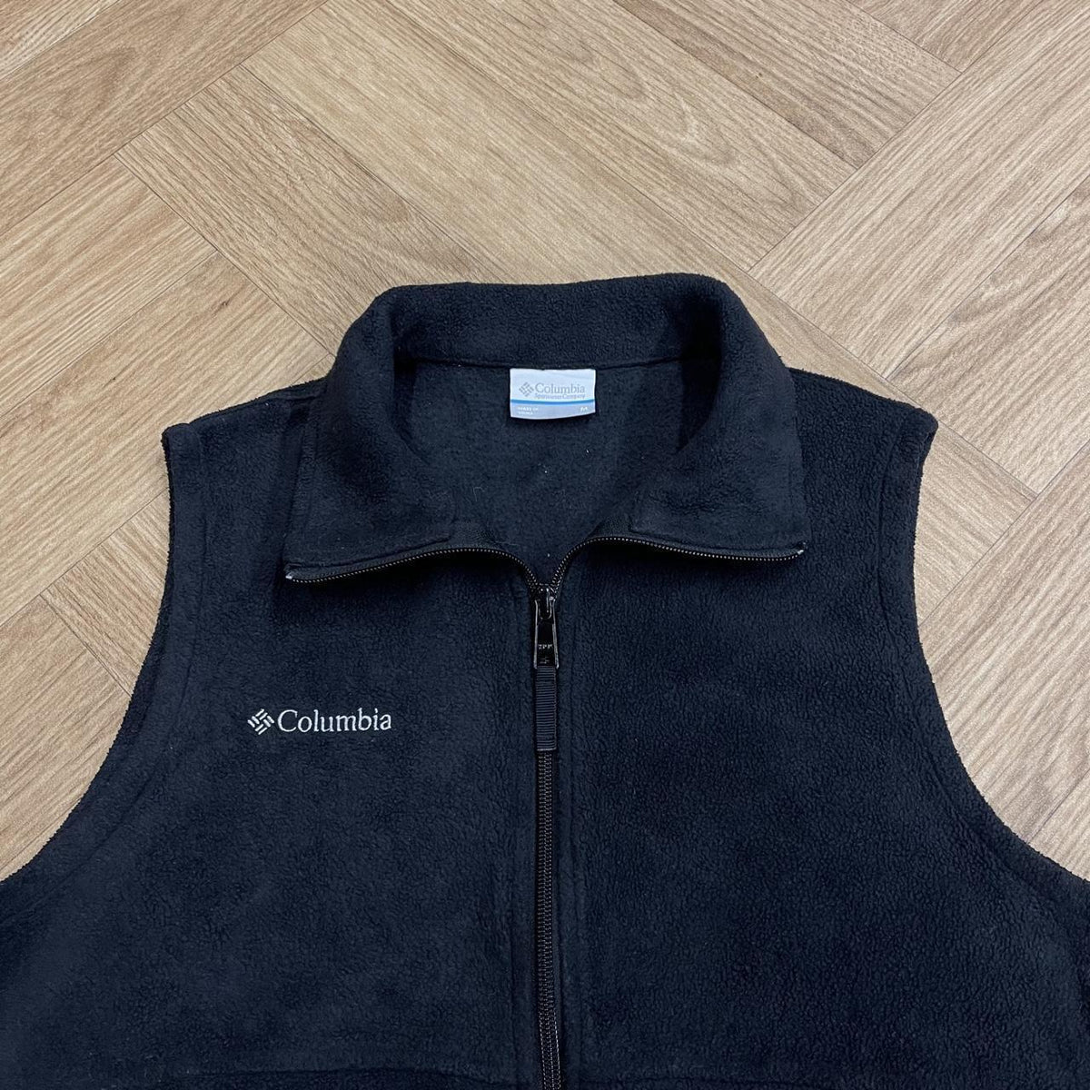 Y2K Colombia fleece gilet body warmer Women's black full zip autumn sleeveless fleece