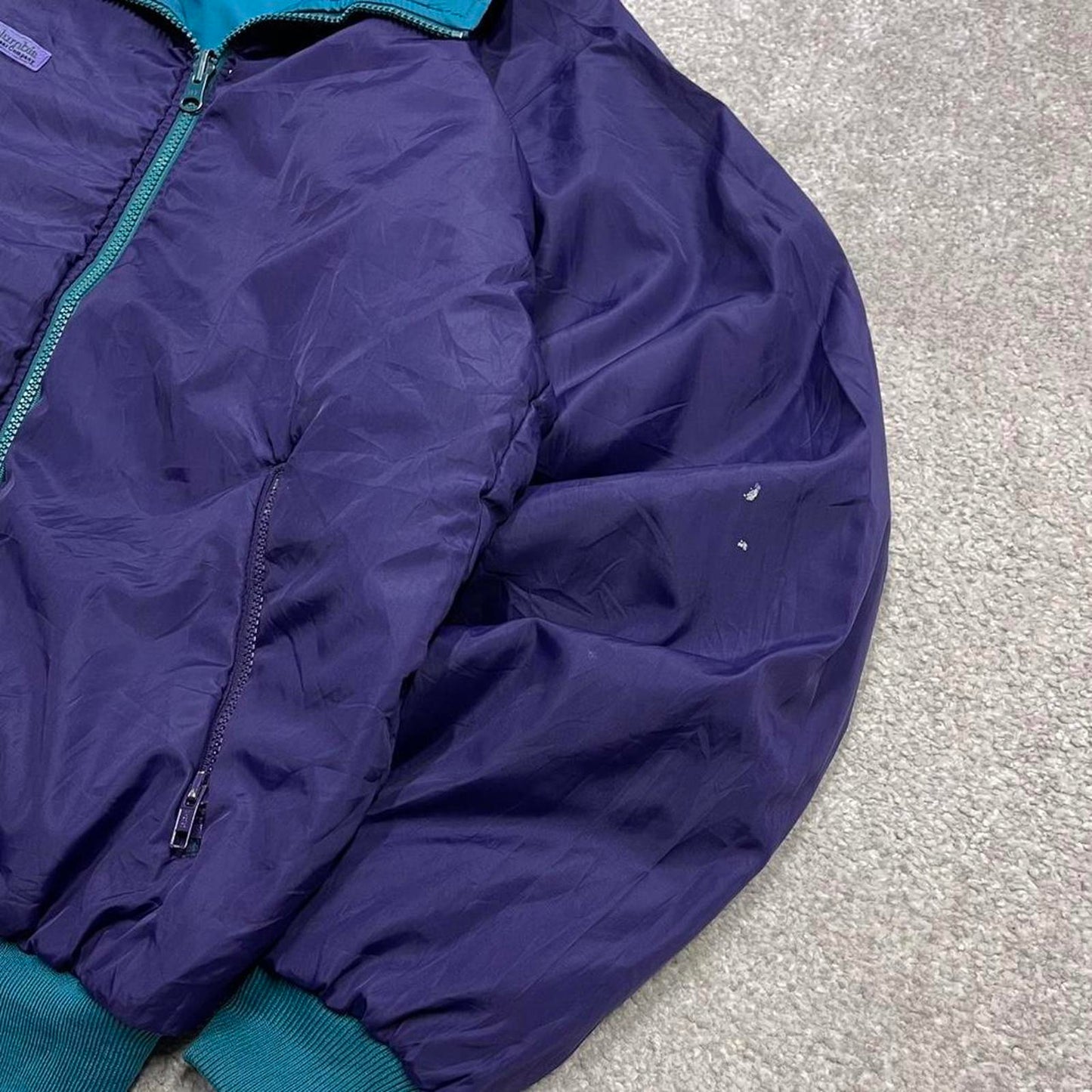 Vintage y2k reversible Columbia technical windbreaker jacket Purple green Bomber style jacket