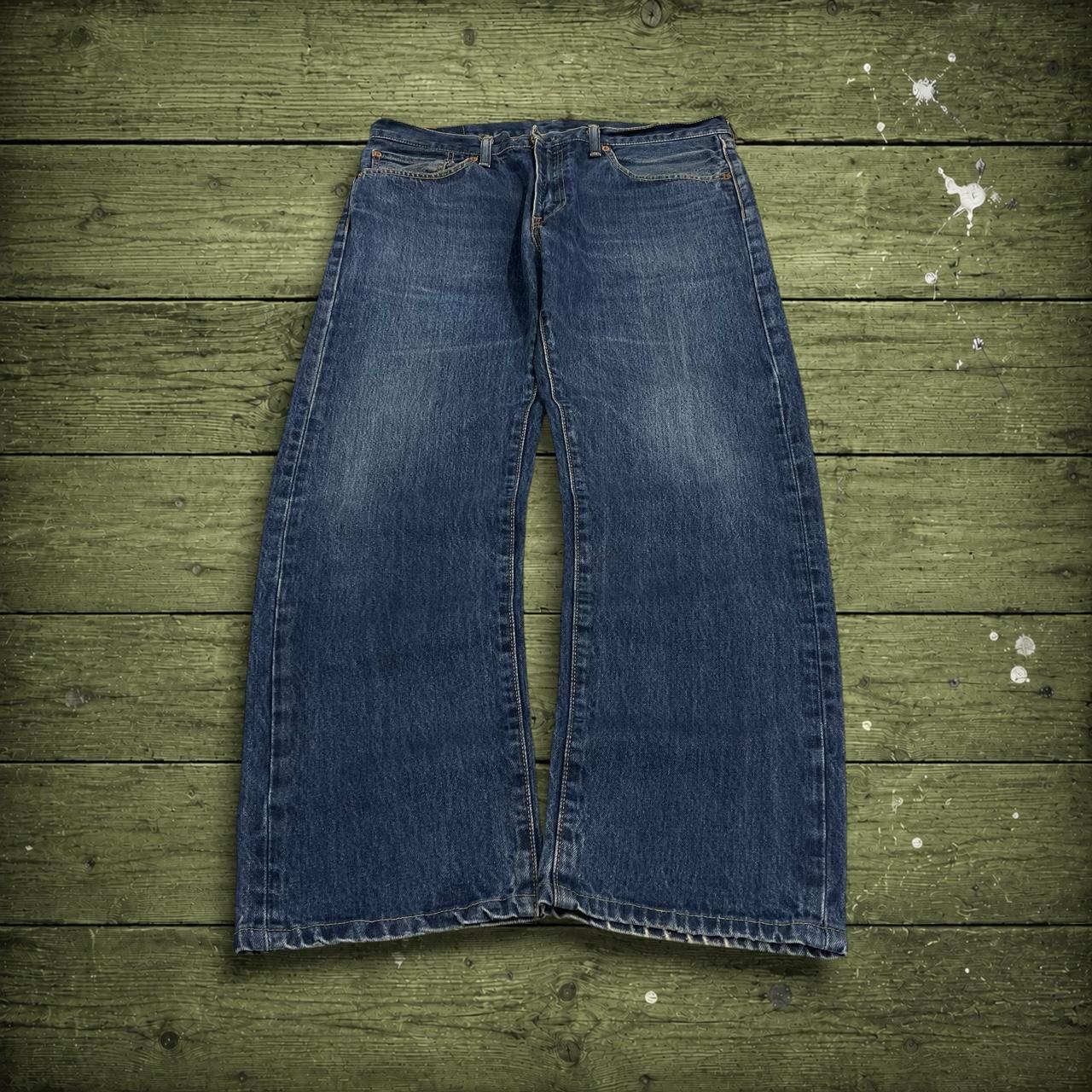 Y2K Levi’s 505 jeans W36L30 blue 100% cotton straight fit 5 pocket belt loops red tab logo