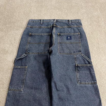 RK Brand baggy carpenter jeans y2k wide leg W34L30 blue Loose skater style work cargos