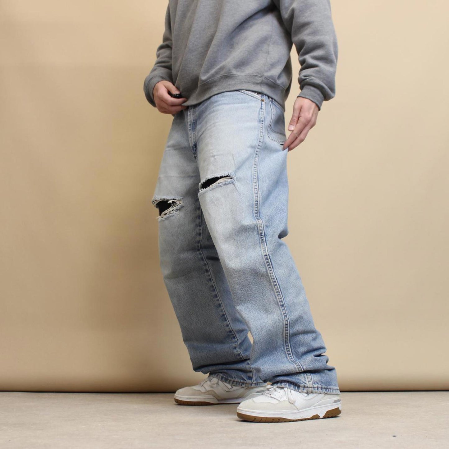 Blue Dickies jeans W40L32 loose denim 90s style skater distressed jeans
