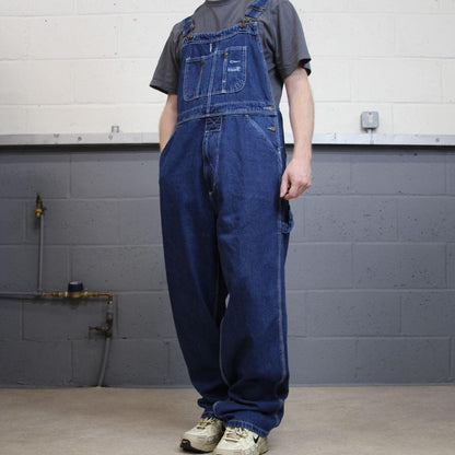 Baggy denim dungarees RK Brand blue Vintage farmer bib & brace utility overalls