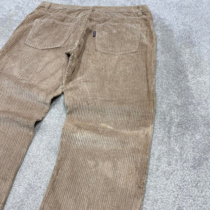 Baggy Integral corduroy pants W36L30 beige wide wale jumbo cord trousers 90s skater style