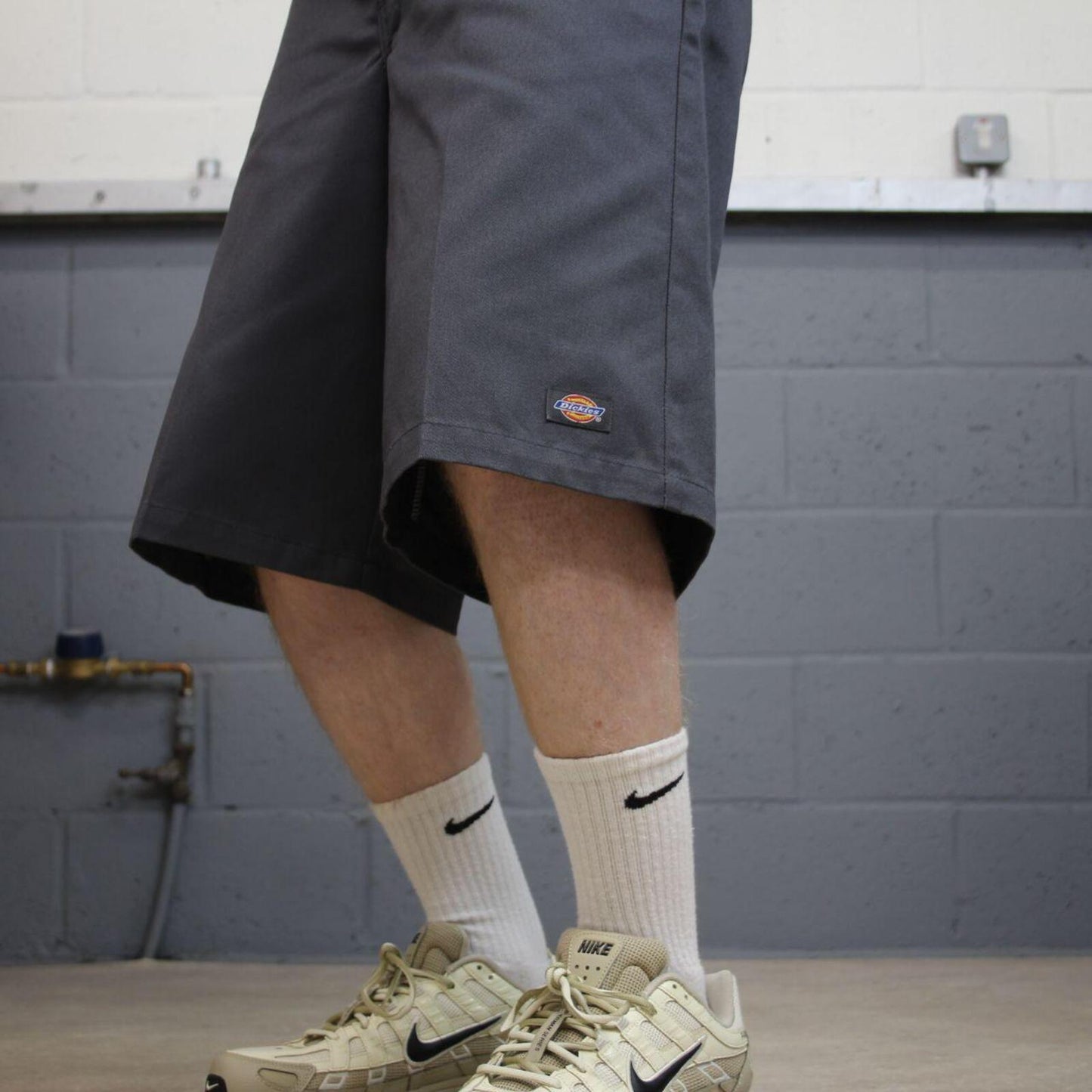 Dickies baggy carpenter shorts grey Twill chino skater style shorts wide long leg