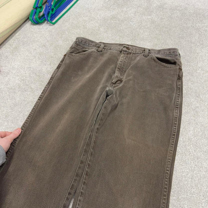 Vintage y2k Wrangler jeans brown Casual style 5 pocket straight leg denim pants