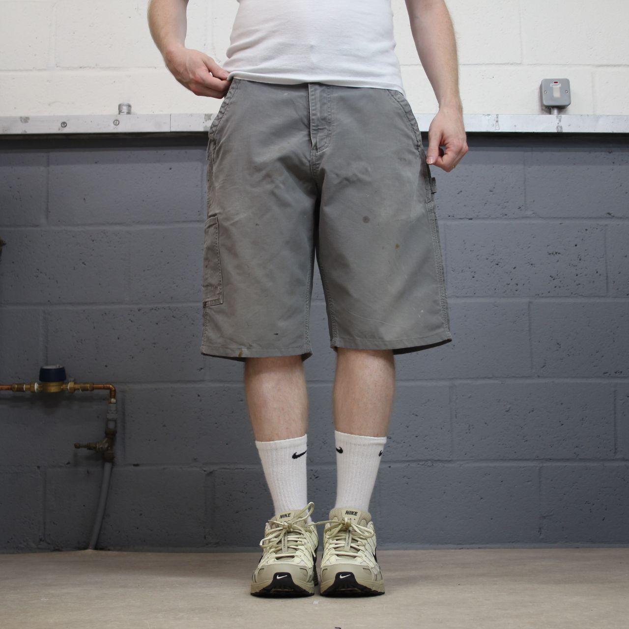 Carhartt carpenter shorts y2k grey Loose workwear skater style shorts