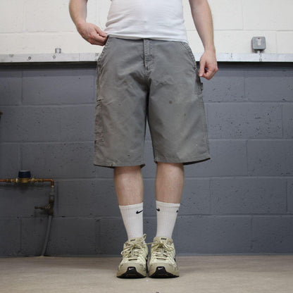 Carhartt carpenter shorts y2k grey Loose workwear skater style shorts